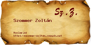 Szommer Zoltán névjegykártya