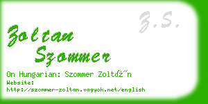 zoltan szommer business card